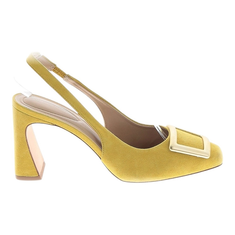 ANTONIO MELANI Elisa Ornament Suede Buckle Detail Slingback Pump Size 7.5 - Picture 2 of 2